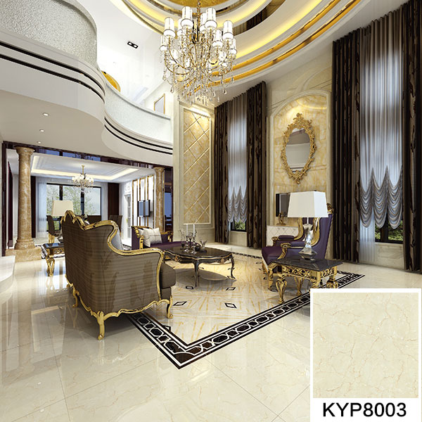 金艾陶大理石瓷磚：金線莎安娜KYP8003 鋪貼效果