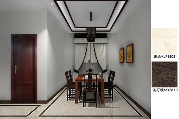金艾陶瓷磚應(yīng)用效果：徐州開(kāi)元翡翠灣G戶(hù)型裝修效果鑒賞
