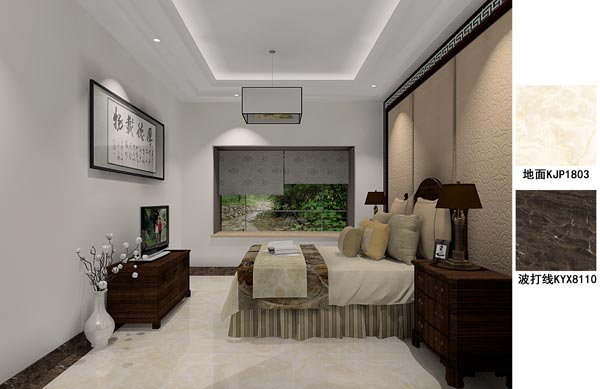 金艾陶瓷磚應(yīng)用效果：徐州開(kāi)元翡翠灣G戶(hù)型裝修效果鑒賞
