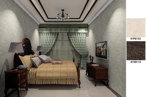 金艾陶瓷磚應(yīng)用效果：大瀝碧桂園·華府01戶型裝修效果鑒賞