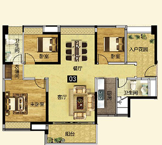 金艾陶家裝:佛山燈湖華府133㎡現(xiàn)代簡約裝修效果鑒賞