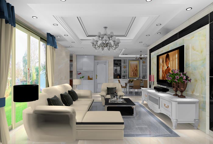 金艾陶家裝：井岡山和諧家園安置小區(qū)130㎡簡(jiǎn)歐風(fēng)格裝修鑒賞