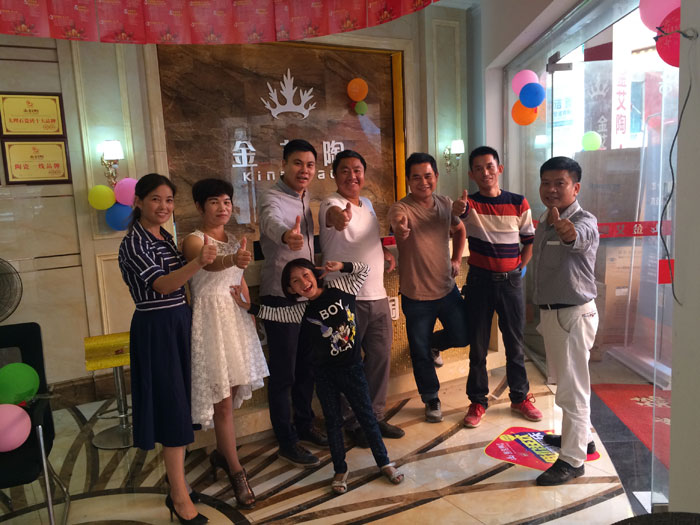 陶瓷一線品牌金艾陶瓷磚都昌店周年慶簽單不斷，捷報(bào)來(lái)襲