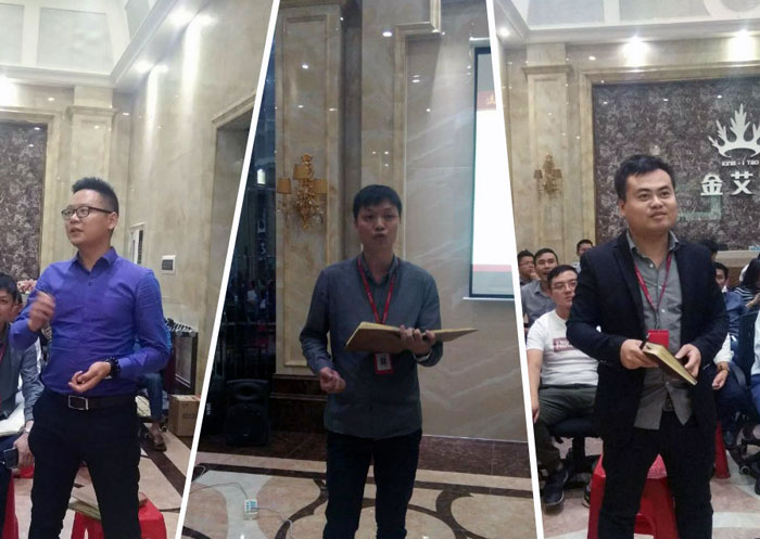 2017年11月2日晚，生命不息，學習不止金艾陶法定學習日，11月全公司人員學習會圓滿結束，一起分享《干法》，樂于工作，開心生活，即使在苦難中，只要拼命工作，就能帶來不可思議的好運。過好每一天，就是成功之道！